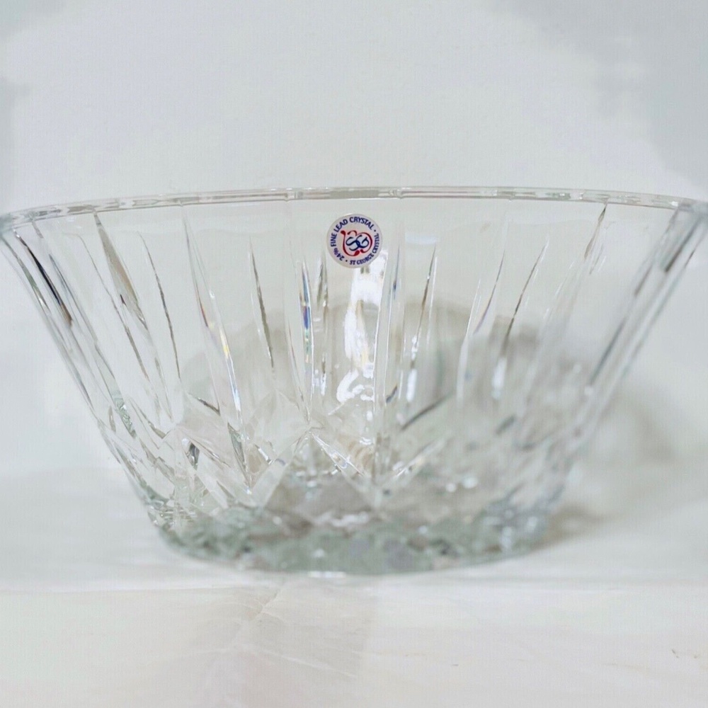 St George LARGE Muirfield Oval Crystal Bowl Center Piece 11 in. x 5 in.